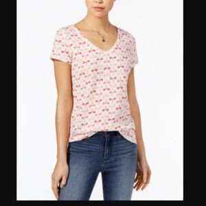 Maison Jules New Womens Cotton Butterfly Print T-Shirt White NWT